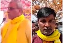 Photo of Om Prakash Rajbhar yellow scarf News-  थाने में पीला गमछा डालकर पहुंचे कार्यकर्ता, सलामी की जगह खा गए सूताई!