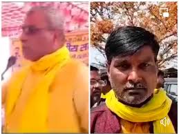 Photo of Om Prakash Rajbhar yellow scarf News-  थाने में पीला गमछा डालकर पहुंचे कार्यकर्ता, सलामी की जगह खा गए सूताई!